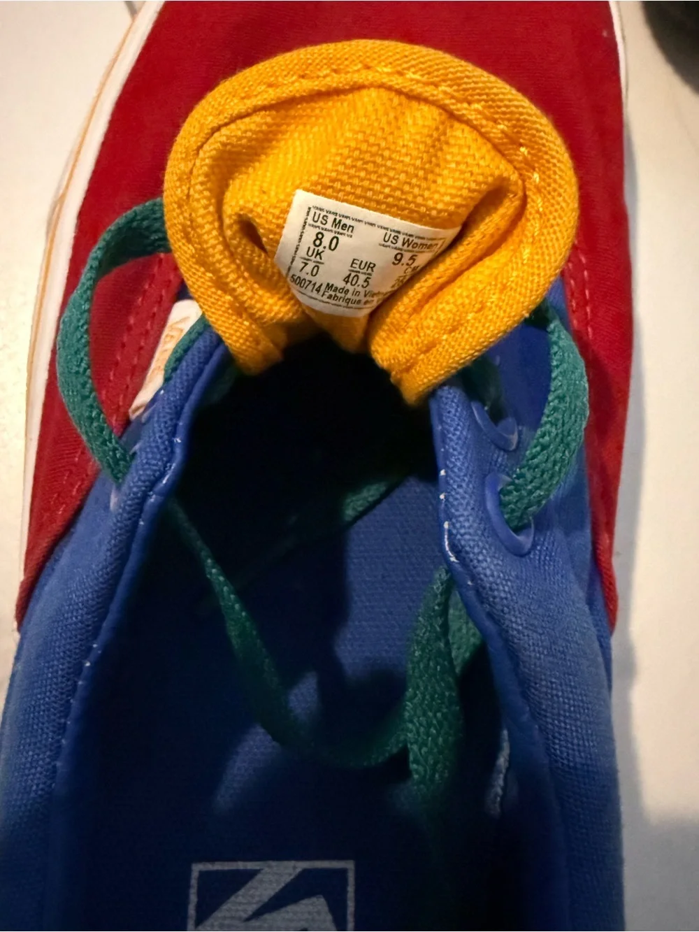 Vans Colorblock Red Blue Green Low-Top Sneakers
